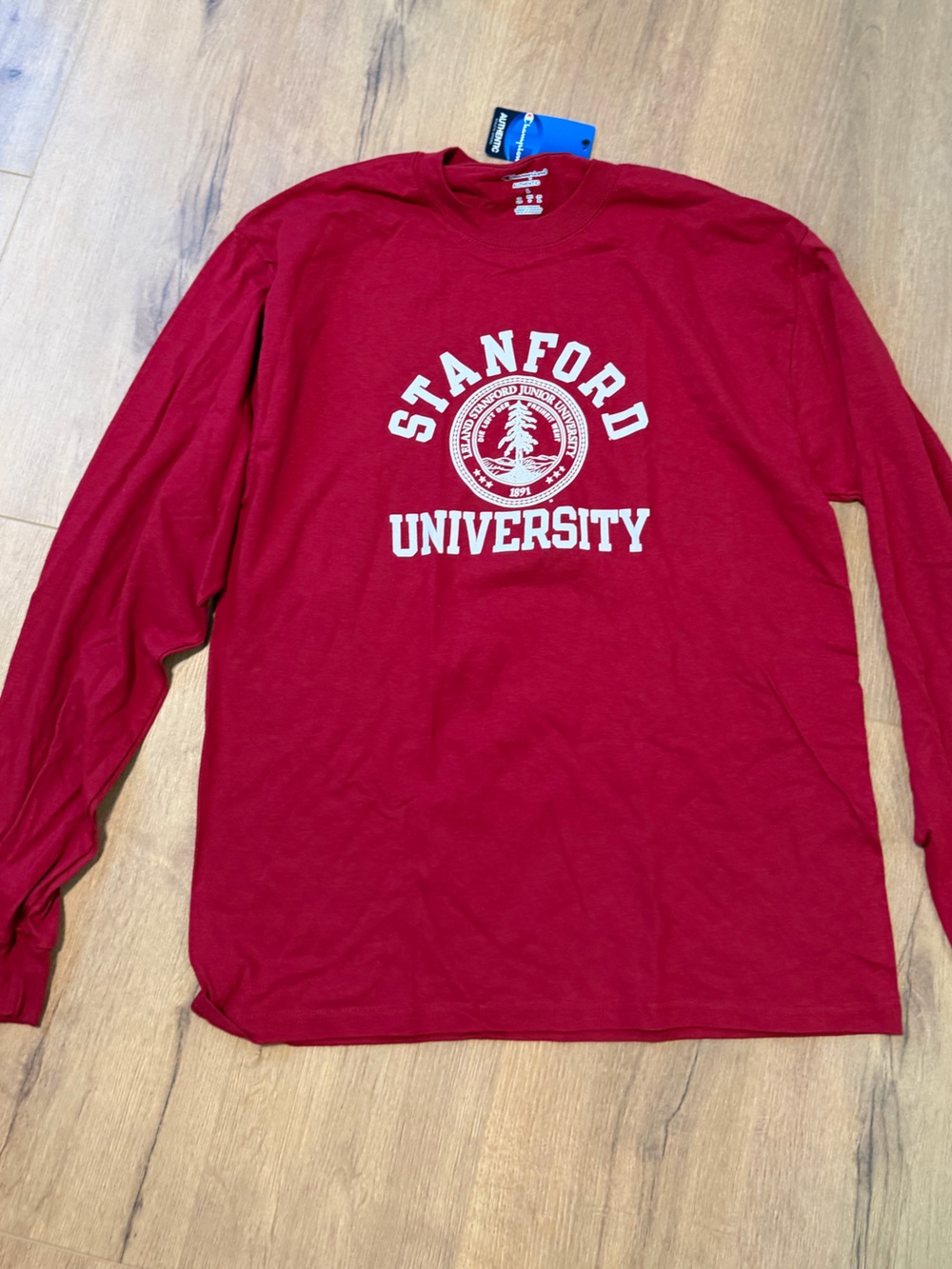 Champion Stanford University Red Long-Sleeve Crewneck Tee